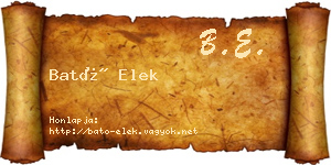 Bató Elek névjegykártya