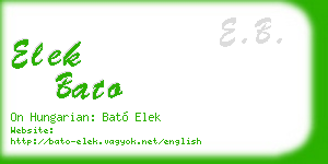 elek bato business card