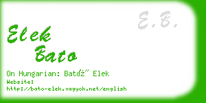 elek bato business card